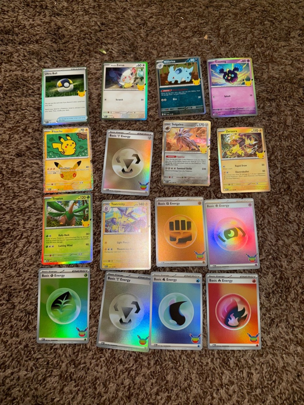 Pokemon 30th Anniversary Bulk Card Lot of 16